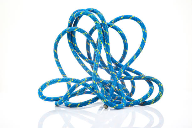 istock durable colored rope for climbing equipment on a white background. climbing rope. coil of braided cable. item for tourism and travel 1825002920
