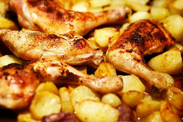 chicken legs with potatos - ready baked