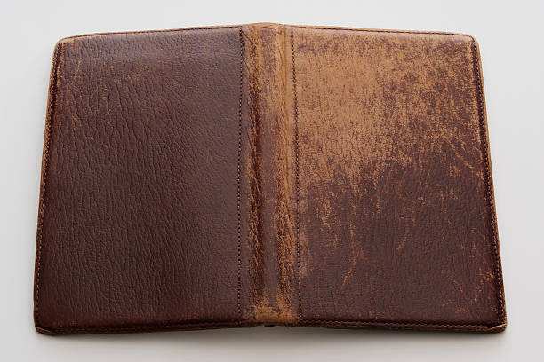 istock Isolated shot of old Leather personal organizer on white 182500521