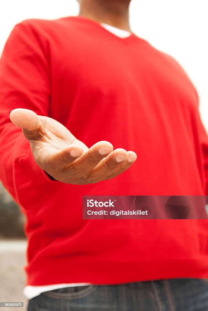 Mann mit offenen hand - Lizenzfrei Abgeschiedenheit Stock-Foto