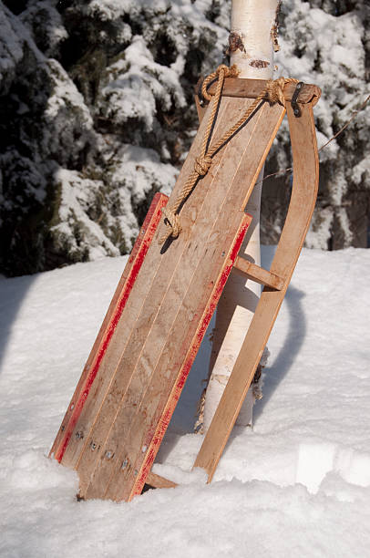 istock Vintage Sled in the snow 182501653