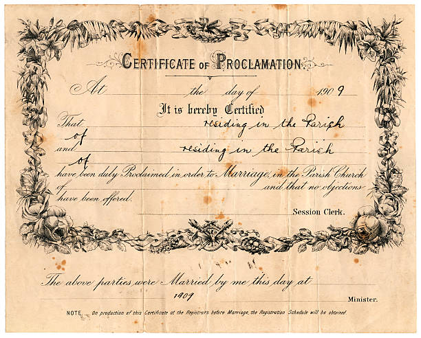 istock Scottish Certificate of Proclamation and Marriage, 1909 182501755