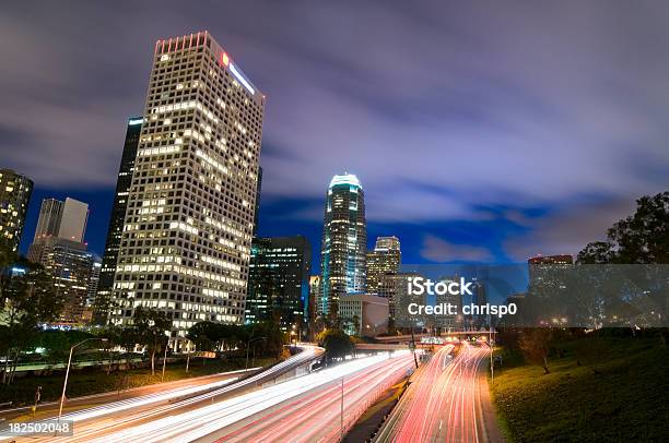 Downtown Los Angeles At Dusk 0명에 대한 스톡 사진 및 기타 이미지 - 0명, 110번 고속도로, 가로등