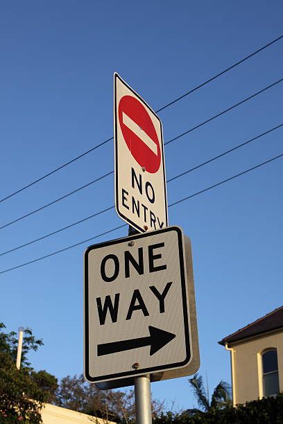 No Entry / One Way Road Signs stock photo