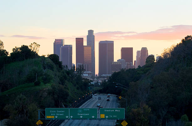 istock Los Angeles Skyline at Sunset 182502318