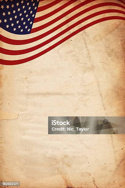 Patriotic Background Paper Xxxl Stock Photo - Download Image Now - American Culture, American Flag, Antique