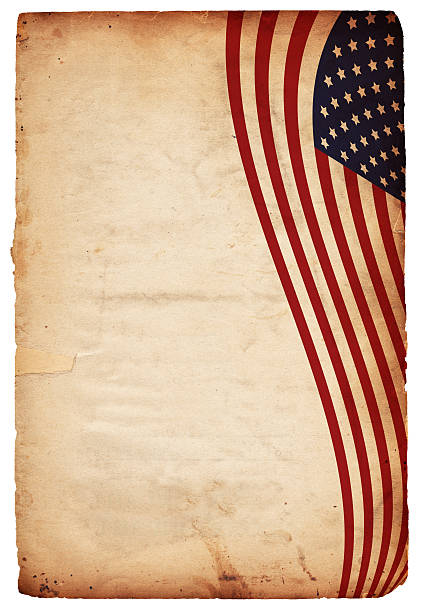 istock Aged paper with Stars and Stripes flag border 182502373