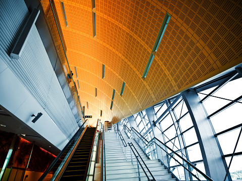 Modern Metro Station in Dubai, United Arab Emirates