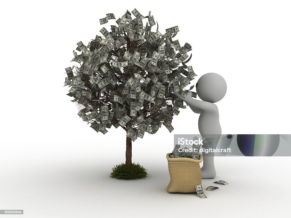 픽킹 돈을 - 로열티 프리 나무 스톡 사진