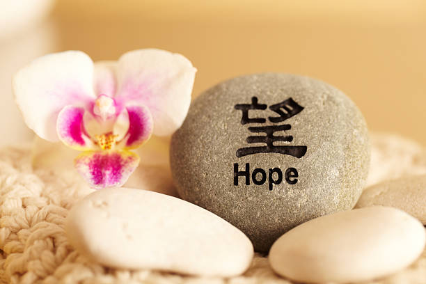 istock Still Life of rock with Hope in Japanese script 182502631