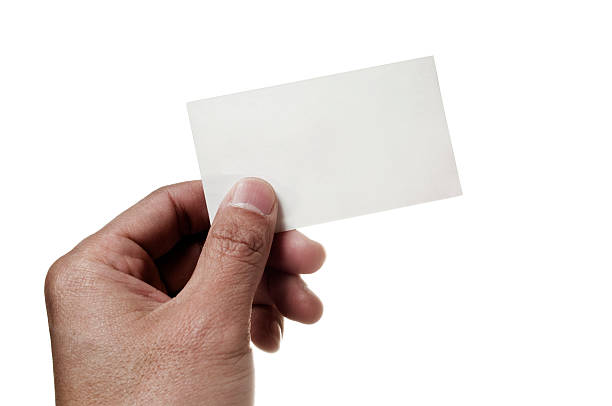 istock Hanging out blank business card 182502654