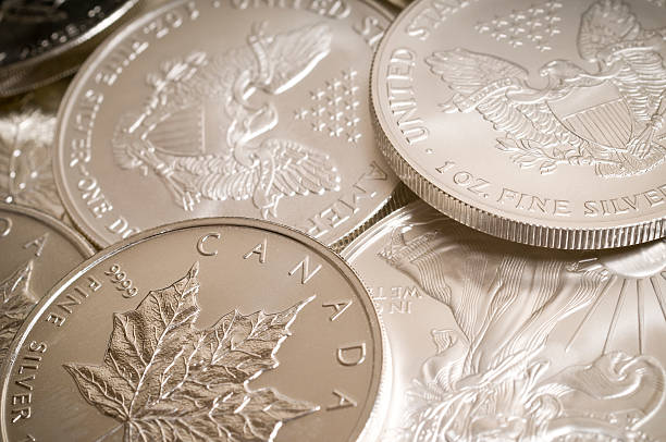 istock Pure silver bullion coins 182502869