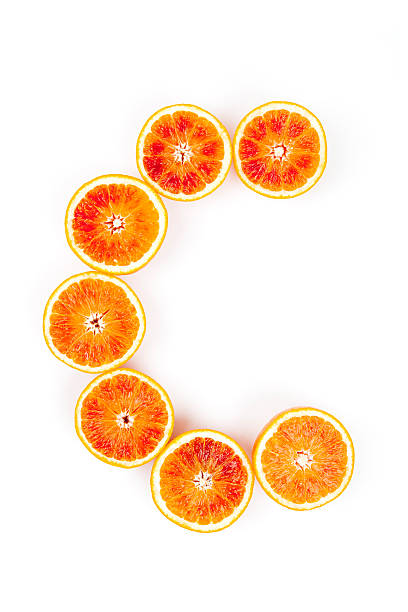 laranjas-vitamina c - vitamin a letter a food orange imagens e fotografias de stock