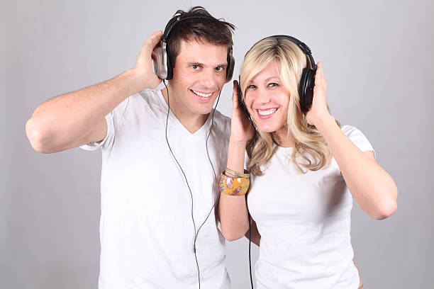 istock Casual couple with headphones 182503316