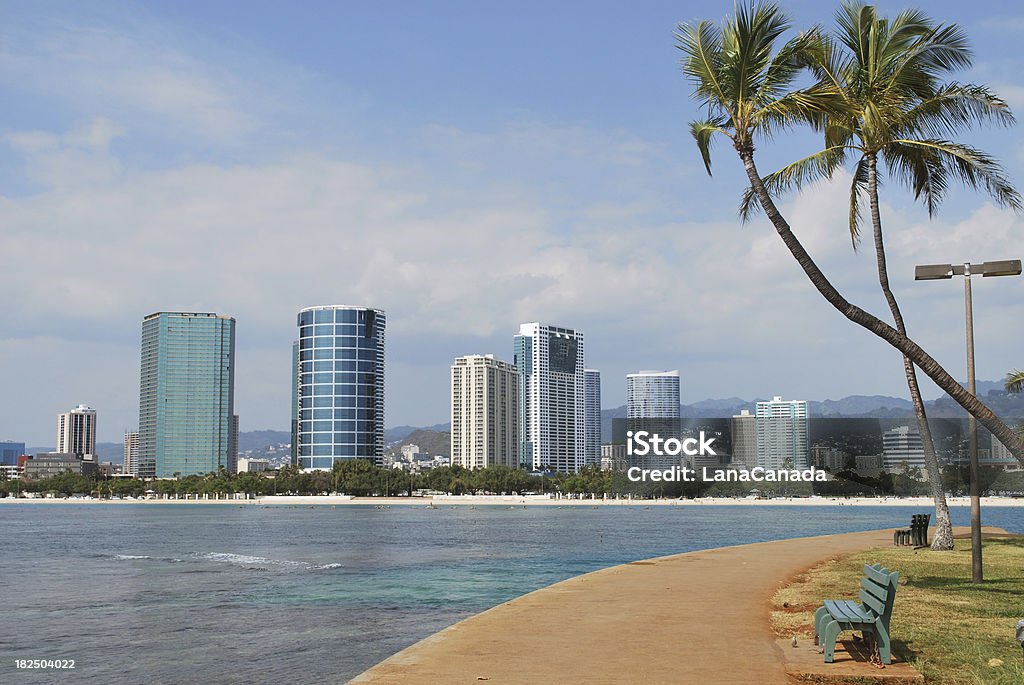 Parque da praia de Ala Moana em Honolulu - Foto de stock de Honolulu royalty-free