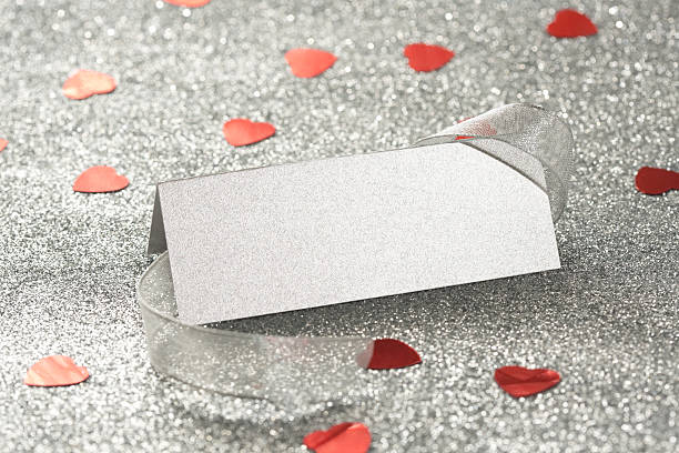 istock Blank place card and hearts 182504236
