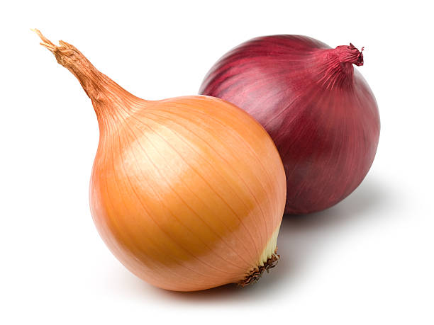Red and gold onion stock photo