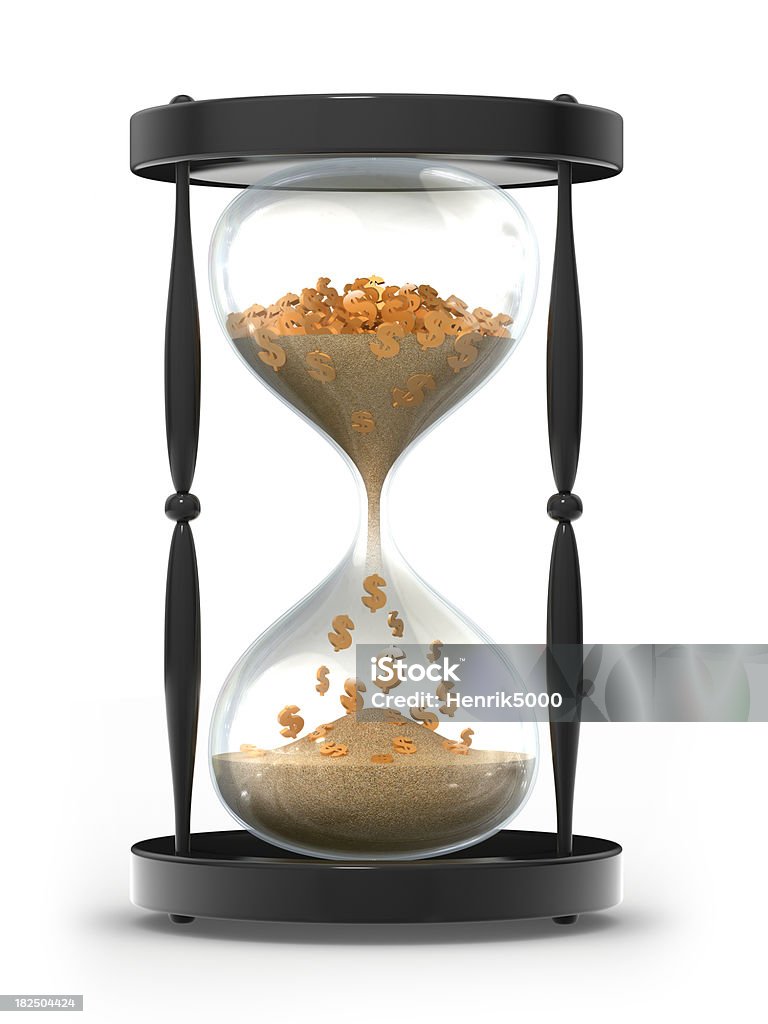 시간 돈입니다 컨셉입니다 - 로열티 프리 모래시계 스톡 사진