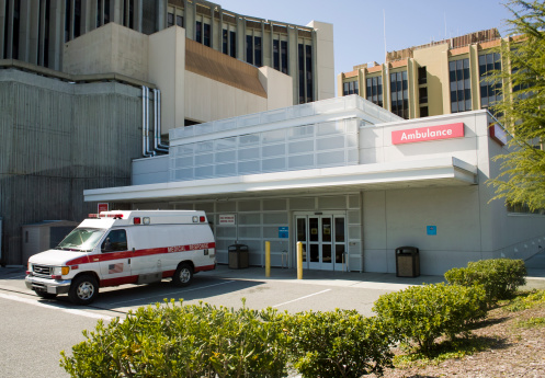 Ambulance Emergency Entrance into  Hospital