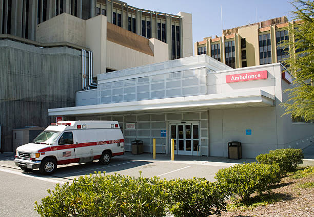 Ambulance Emergency Entrance into  Hospital stock photo