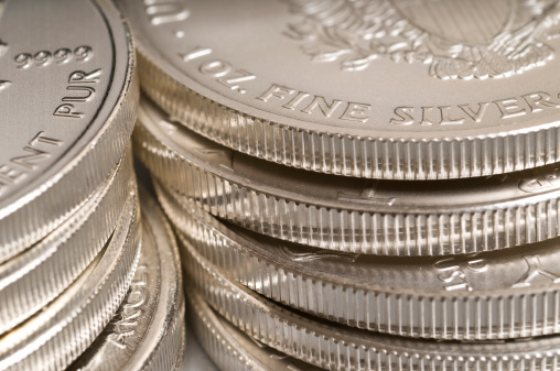 Pure silver bullion coins.