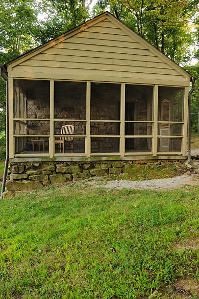 istock Cabin porch with chairs 182504928