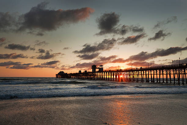 istock Sunset Over Beach and Pier, Oceanside California 182505254