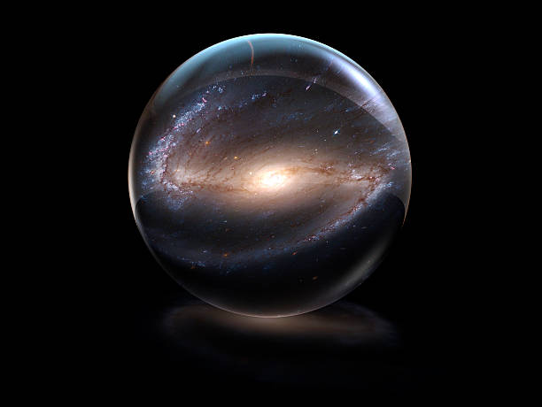 A beautiful galaxy floating inside a glass ball.Public Domain Galaxy image courtesy of NASA Hubble Gallery:
