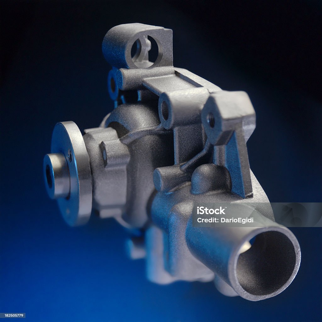 Car's engine turbine on blue background  Alloy Stock Photo