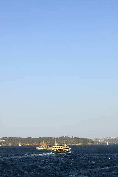 Sydney Manly Ferry Passes Fort Denison stock photo