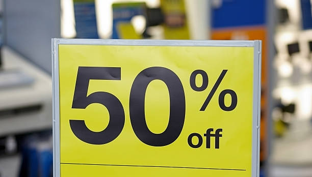 istock Fifty percent discount at the store 182506020