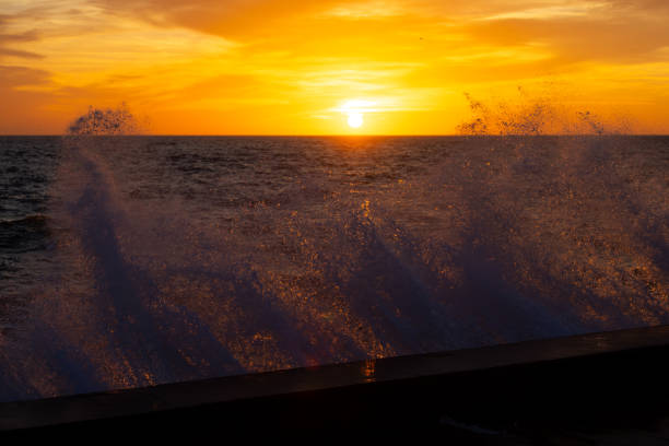 The sun sets at Florida beach