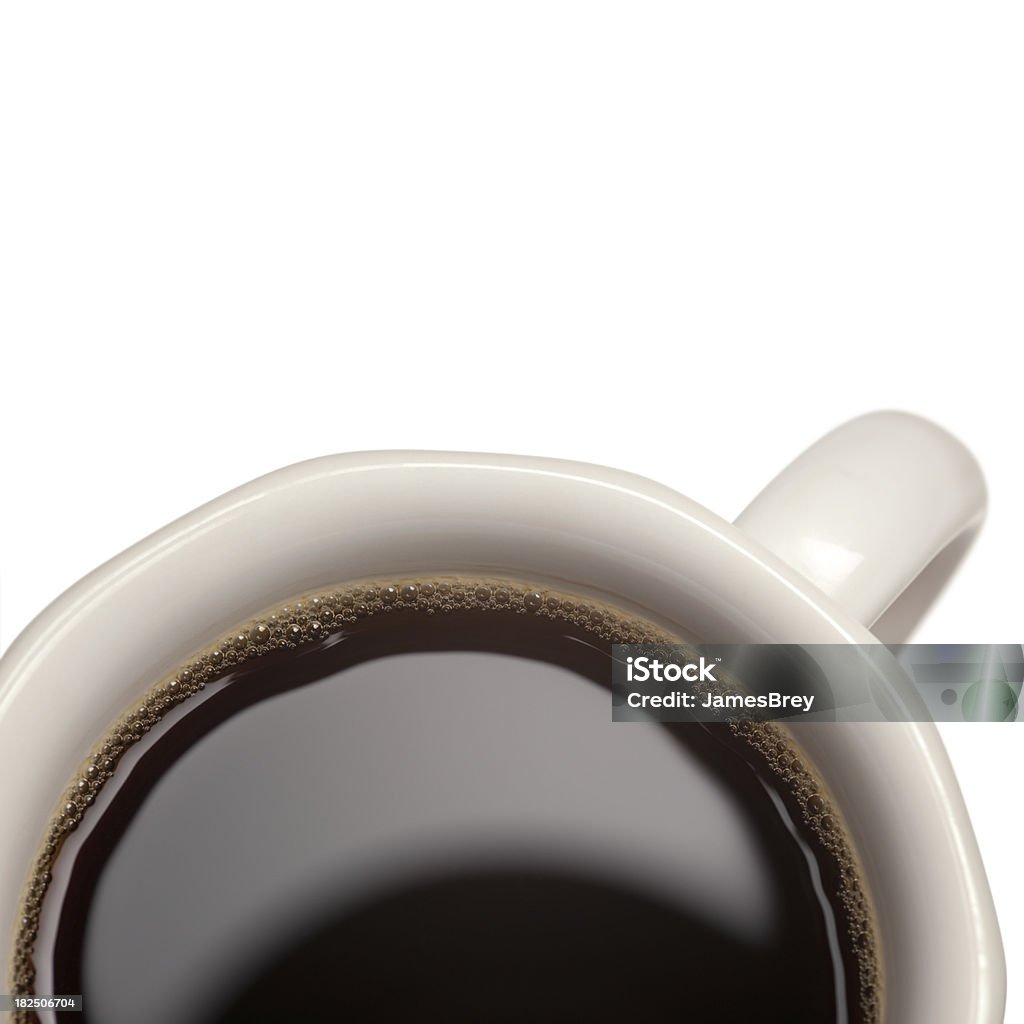 Gorący Czarna kawa Filiżanki Zbliżenie na białym tle - Zbiór zdjęć royalty-free (Bańka)