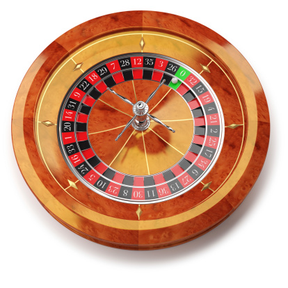 Roulette wheel isolated on white
