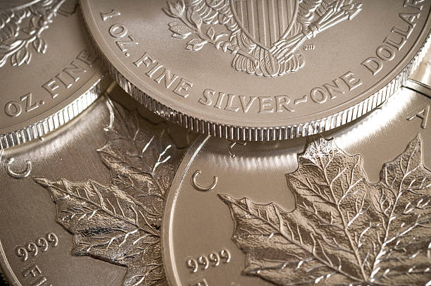 istock Pure silver bullion coins 182508651