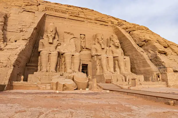 The Great Temple of Ramesses II in Abu Simbel Upper Egypt outside view