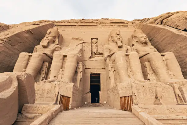 The Great Temple of Ramesses II in Abu Simbel Upper Egypt outside view