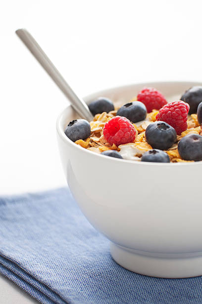 istock Healthy breakfast with muesli, fresh fruit and yoghurt 182508872