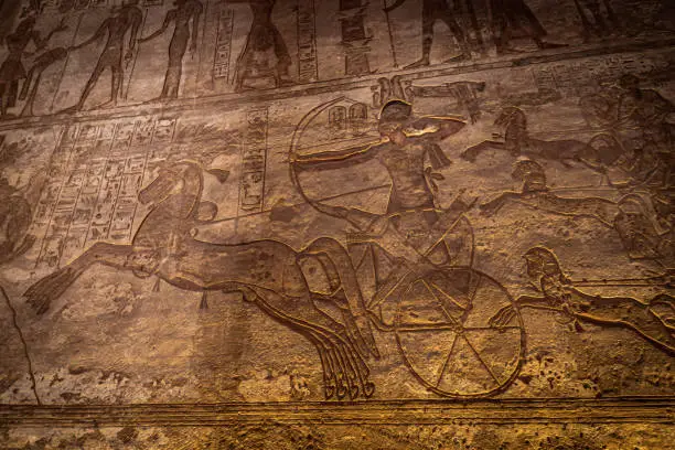 The Great Temple of Ramesses II inside details in Abu Simbel Upper Egypt