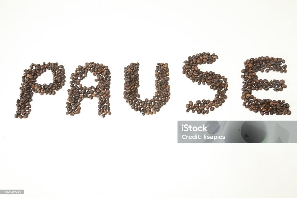 Palavra pausa feita com grãos de café - Royalty-free Assado Foto de stock