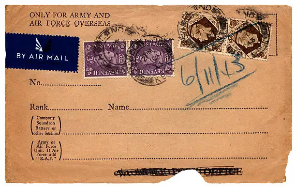 "A torn piece of the front of an envelope posted in 1943 from a British military sender and postmarked Snodland, Kent.Some British military mail from my portfolio. Please see my lightboxes below for many similar items."