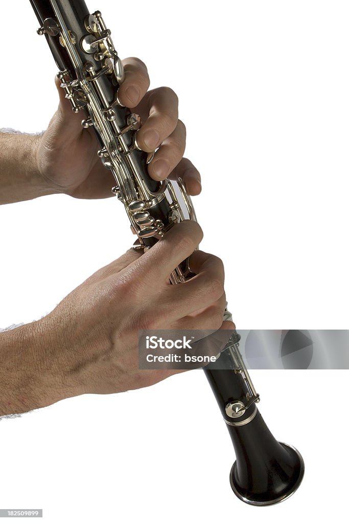 High C on Clarinet "Shot in studio, cut out in PS CS4 and put on white background, artist ready to play a High C noteSimilar images from my portfolio:" Big Band Stock Photo