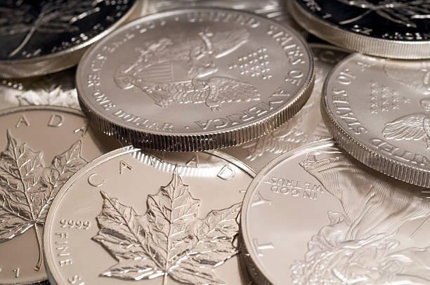 istock Pure silver bullion coins 182510724