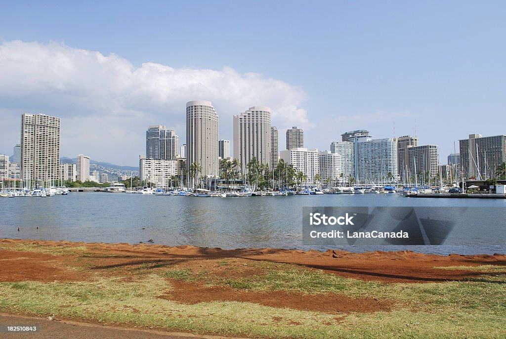 Horizonte do centro da cidade de Honolulu - Foto de stock de Apartamento royalty-free