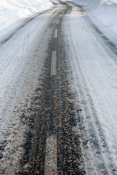 istock Road covered with snow slush - Danger !!! (XXXL) 182510873