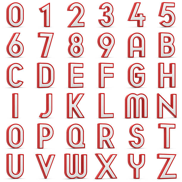 alphabets y números - letter m alphabet three dimensional shape render fotografías e imágenes de stock
