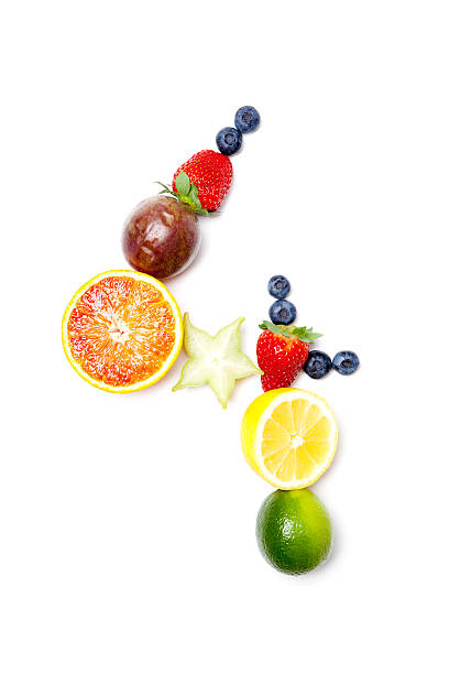 Number four made of fruit
