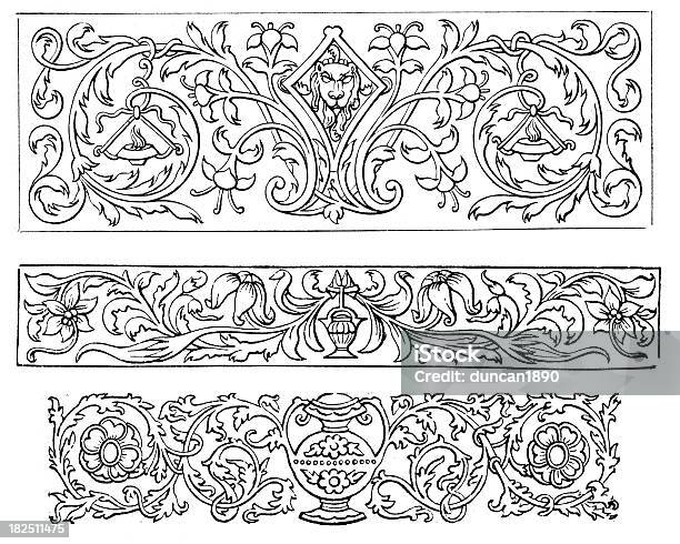 Retro Classical Design Elements Stock Illustration - Download Image Now - Floral Pattern, Neo-Classical, 19th Century Style