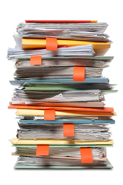 ファイルのフォルダ - stack paper document heap ストックフォトと画像