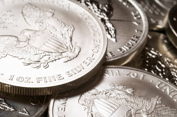 istock Pure silver bullion coins 182511778